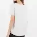 Blusa Cuello V Manga Corta Blanco Talla S 704991