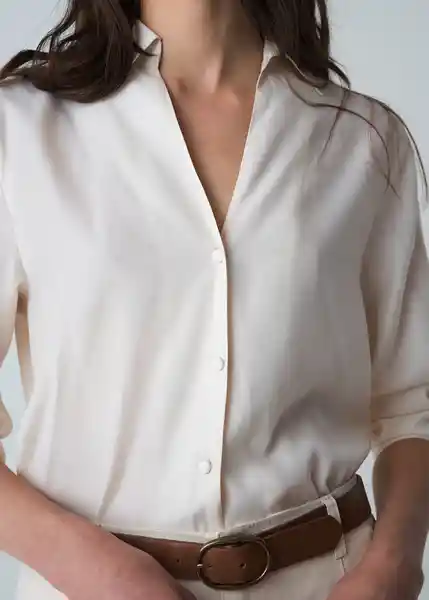 Camisa Tusty Mujer Crudo Abedul Claro Talla L 413G397 Naf Naf