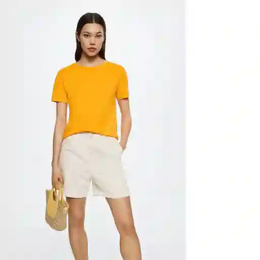 Camiseta Chalaca Naranja Talla S Mujer Mango