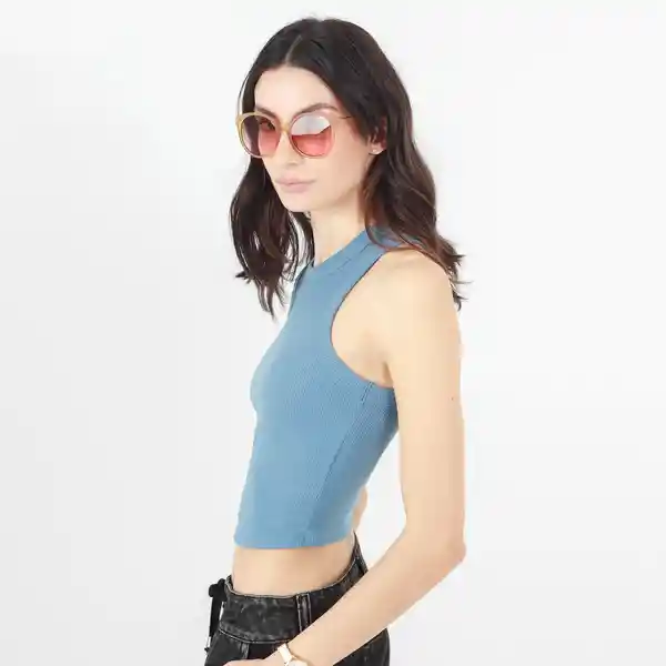 Camiseta Cuello Redondo Manga Sisa Azul Talla S 702850