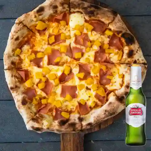 Combo Pizza Hawaiana + Stella Artois Bot. 330ml
