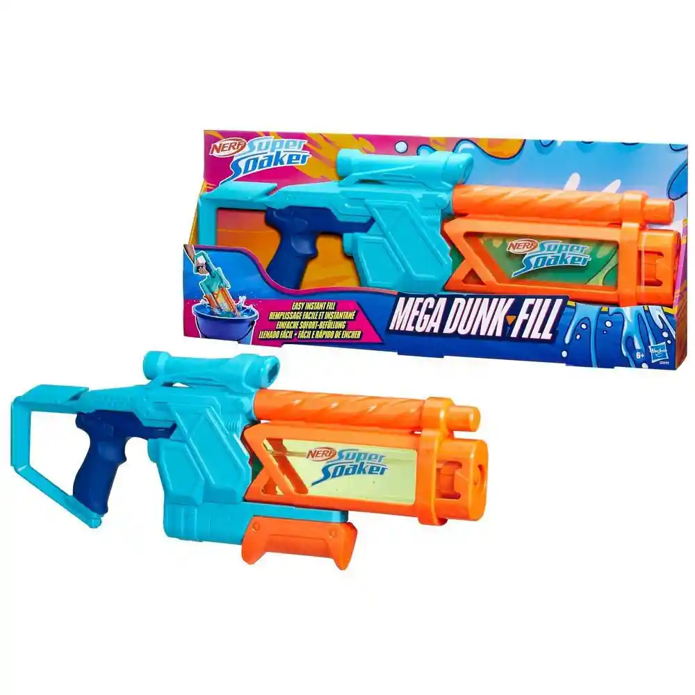 Lanzador de Agua Super Soaker Mega Dunkfill Nerf