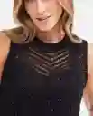 Top Tejido Bijoux Negro Sombrio Ultraoscuro Talla M Chevignon