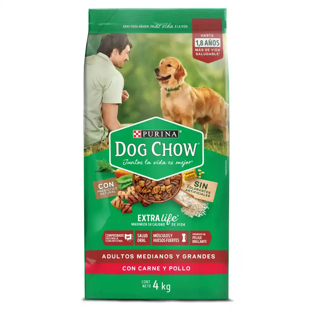 Comida para perro Dog Chow Adulto medianos y grande x 4 kg