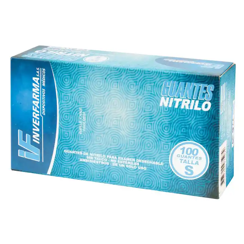 Inverfarma Guantes de Nitrilo Talla S x 100