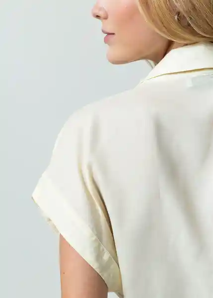 Camisa Lulu Amarillo Resplandor Claro Talla S 412G329 Naf Naf
