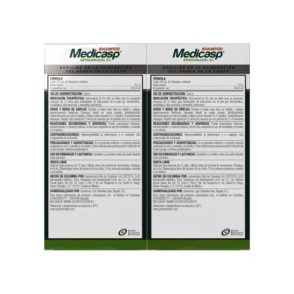 Medicasp Shampoo Capilar Anticaspa Ketoconazol X 2 Unid
