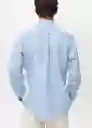 Camisa Avispa Celeste Talla L Hombre Mango