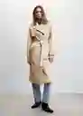 Abrigo Trench Angela Beige Talla 26 Mujer Mango