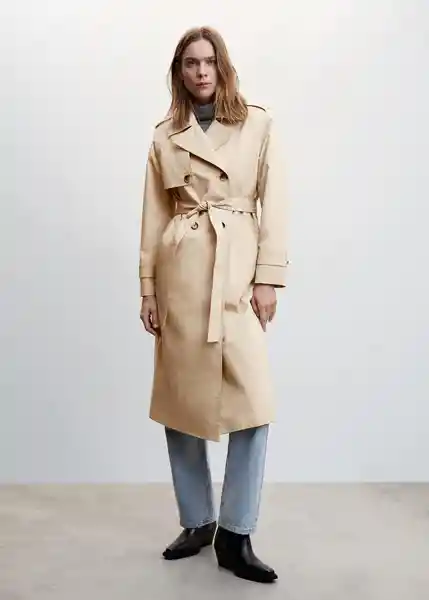 Abrigo Trench Angela Beige Talla 26 Mujer Mango