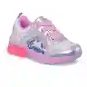 Los Gomosos Tenis Con Luces Orelli Niña do Rosa Blanco Talla 24