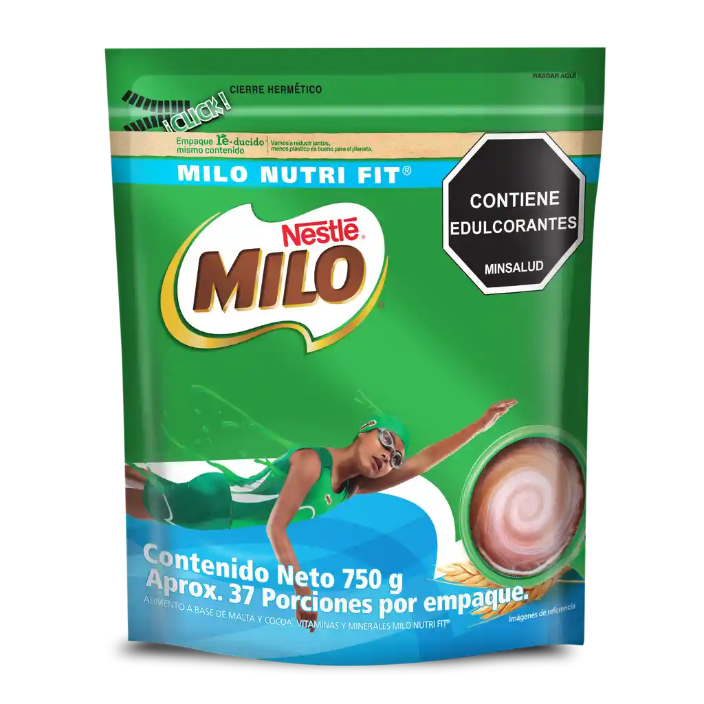 Bebida achocolatada con malta MILO NUTRIFIT menos azucares* x 750g