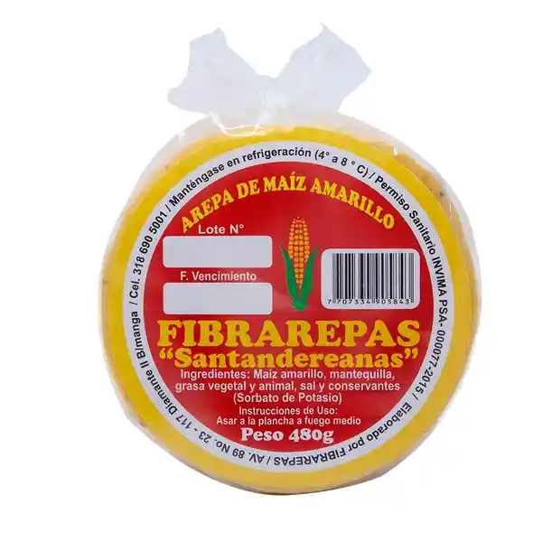 Fibrarepas Arepa Santandereanas