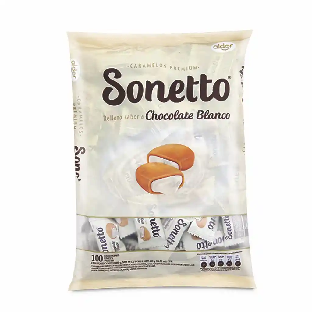 Sonetto Caramelo Relleno Chocolate Blanco