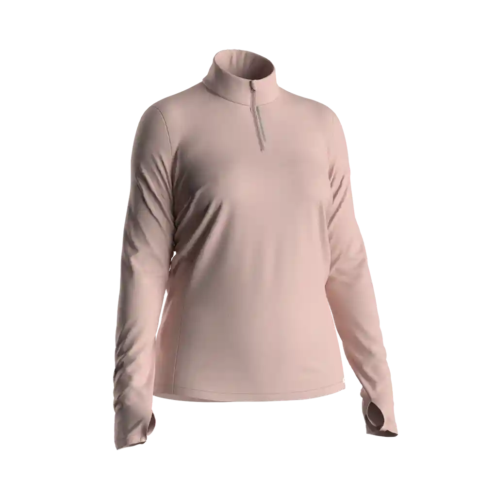 Chaqueta Cálida Manga Larga Running Mujer - Kiprun Run 100 Warm Rosado Quartz