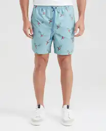 Short Bird Print Swimwear Azul Piedra Medio Talla M Chevignon