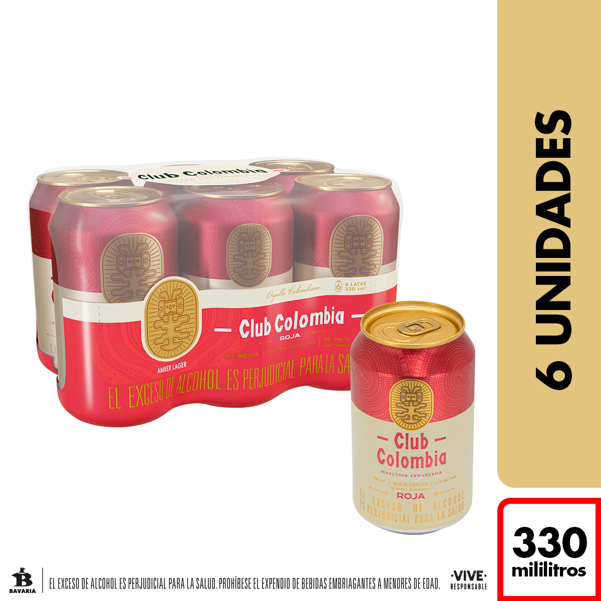 Club Colombia Cerveza Roja 6 x 330 ml