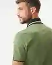 Camiseta Contrast Polo Neck Verde Loden Oscuro T L Chevignon