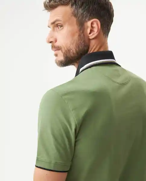 Camiseta Contrast Polo Neck Verde Loden Oscuro T L Chevignon