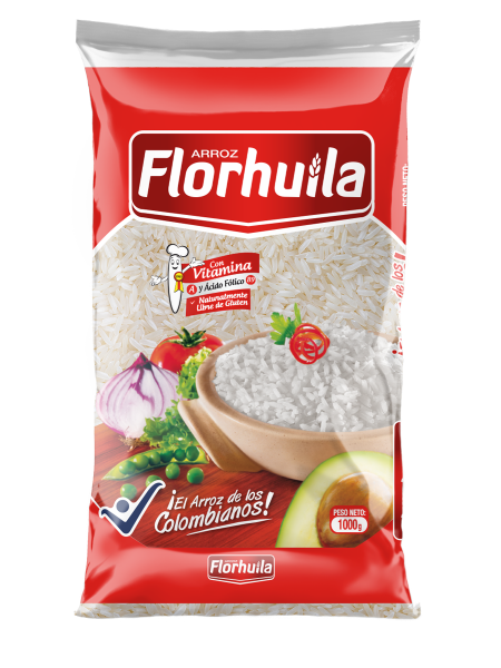 Flor Huila Arroz Blanco con Vitaminas 1 kg