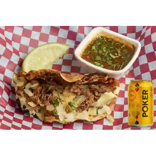 Combo Taco de Birria + Poker 355 ml