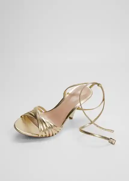 Sandalias Vicky Oro Talla 39 Mujer Mango