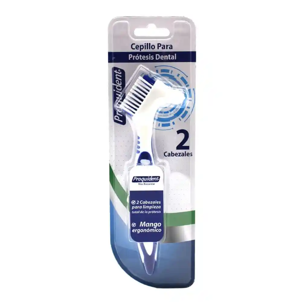 Cepillo Proquident Protesis Dental 2 Cabezales