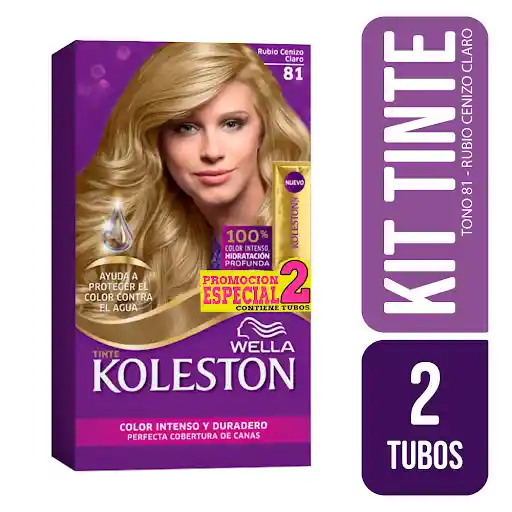 Koleston Wella Tinte En Crema Tono Rubio Cenizo Claro