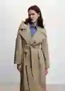 Chaqueta Trench Mint Camel Talla XS Mujer Mango