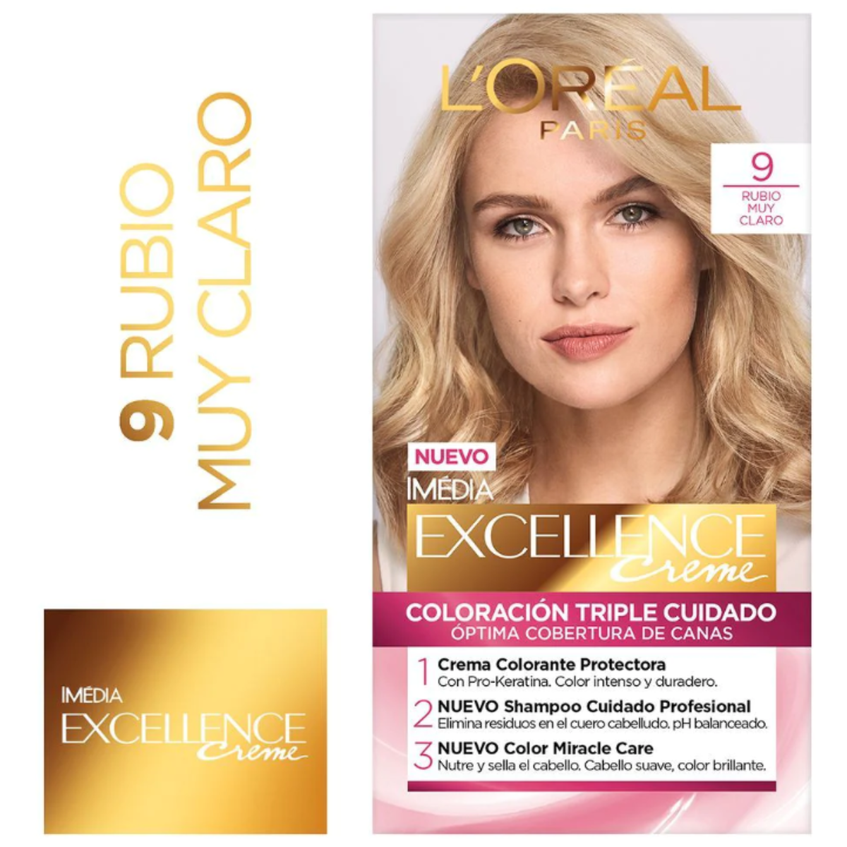 Loreal Paris-Excellence Tinte Permanente Tono 9 Rubio Muy Claro 2 und