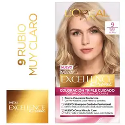 Loreal Paris-Excellence Tinte Permanente Tono 9 Rubio Muy Claro 