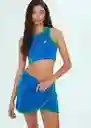 Falda Ginko Azul Talla S Mujer Mango