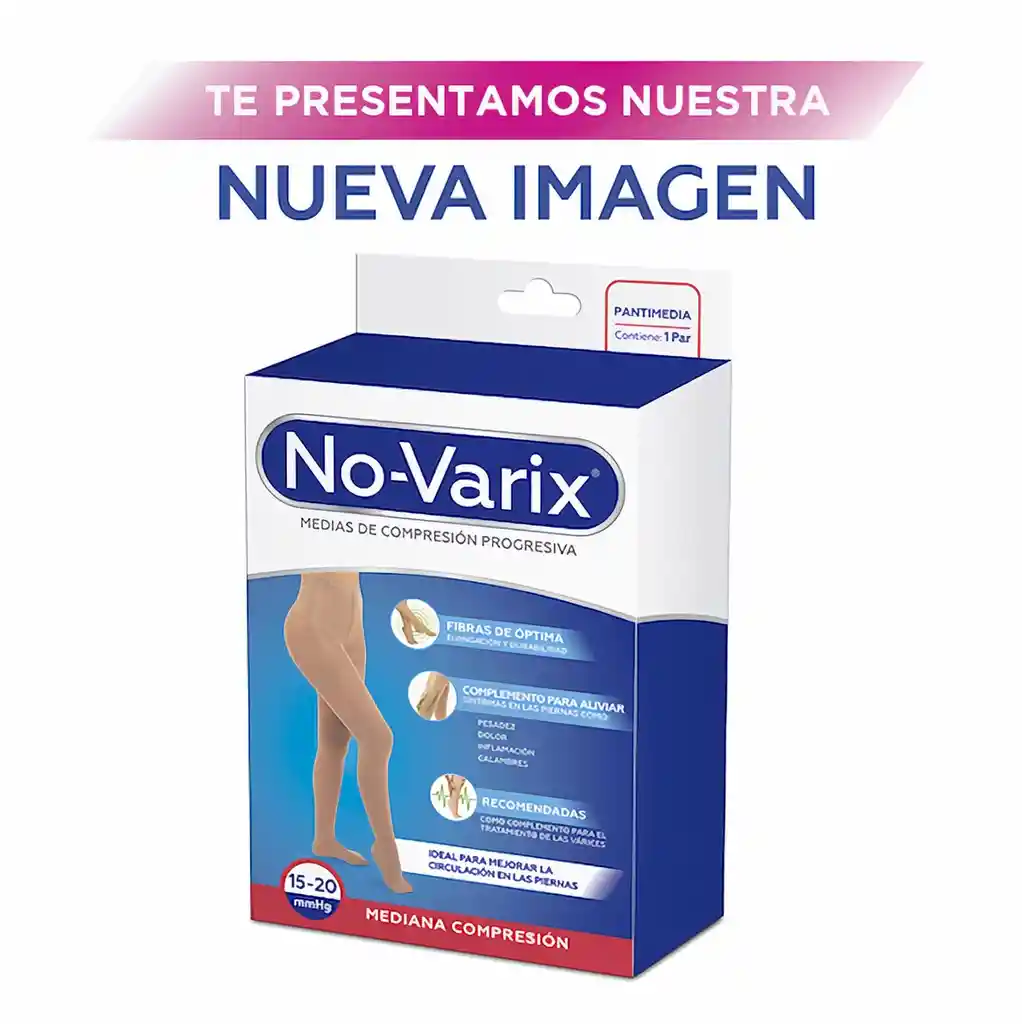 No-Varix Pantimedia Sin Refuerzo 15-20 mm/hg Taupe M