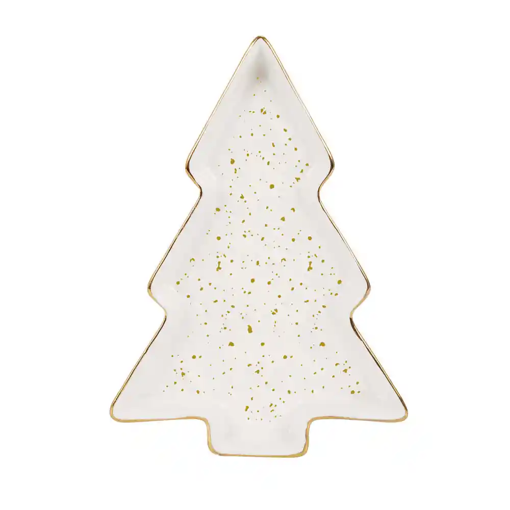 Plato Forma Pino Serie Vajilla Color Dorado Krea