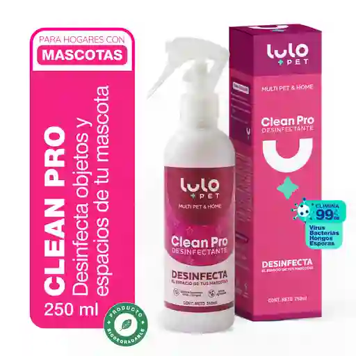 LuloPet Clean Pro Desinfectante Espacios con Mascotas - 250 ml