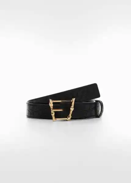Cinturón Tira Negro Talla M Mujer Mango