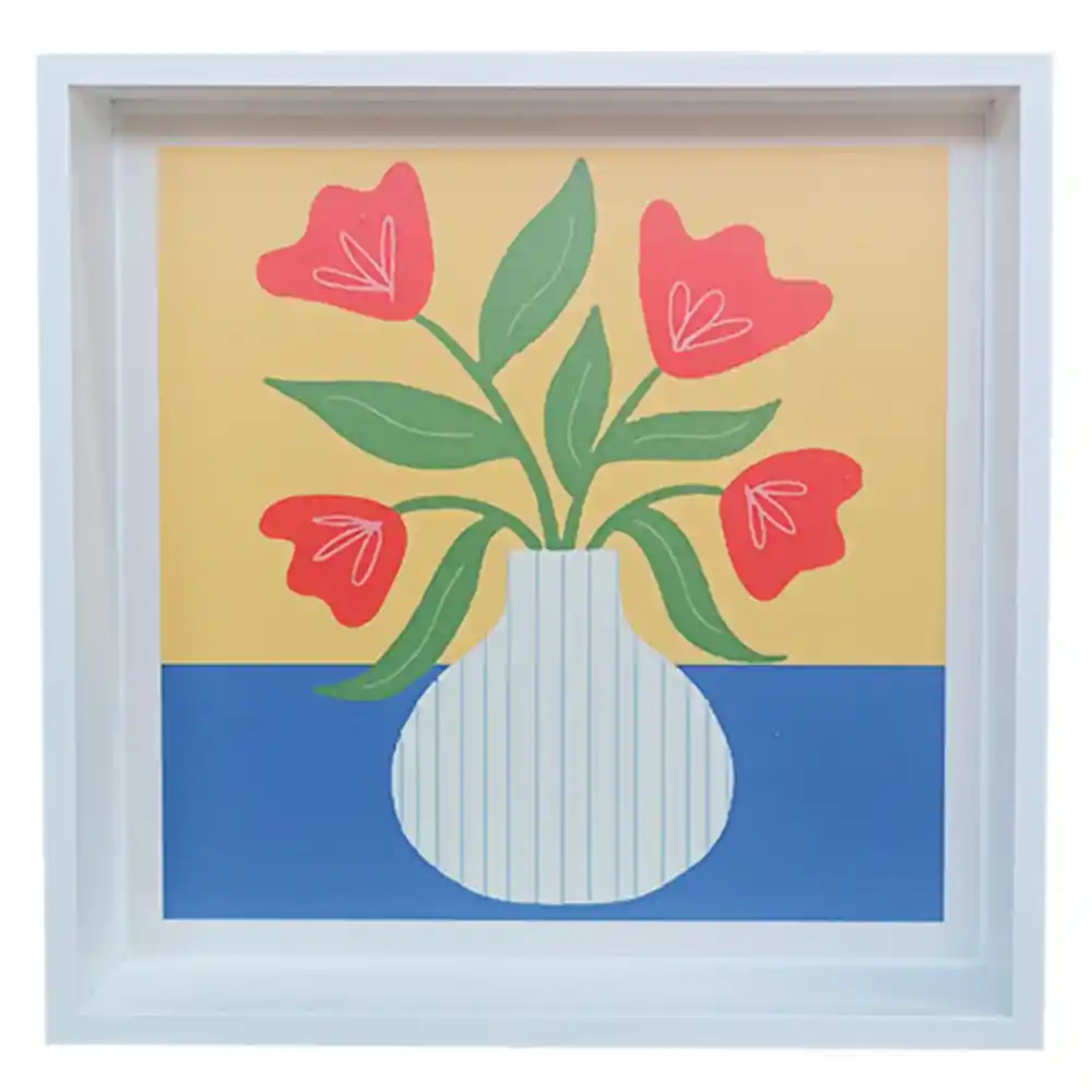 Marres Jarrón Geométrico Grande Beige 16.5 X 37 Cm