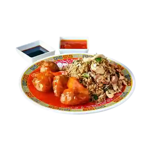 Arroz chino pequeño y agridulce