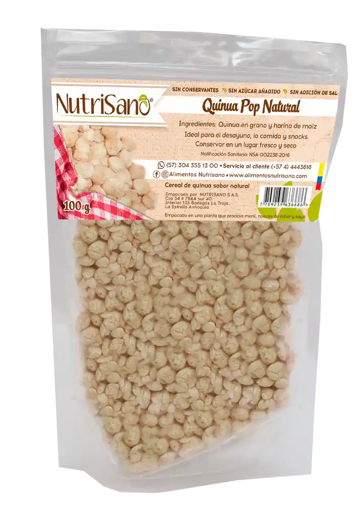 Nutrisano Cereal Quinua Pop Natural