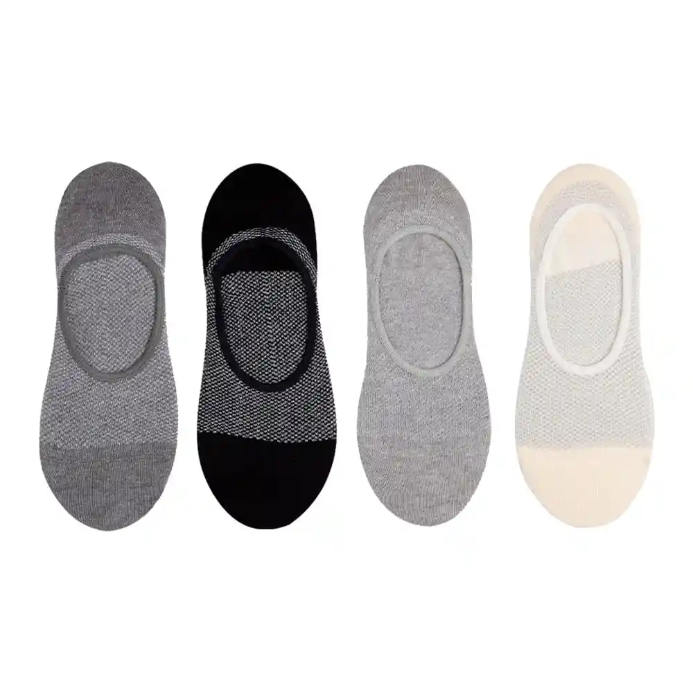 Medias Casual Tipo Baletas Femenino Hiplo X4 Punto Blanco Talla 9-11