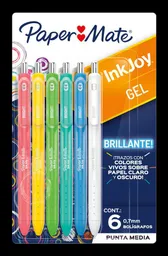 Bol. Inkjoy Gel Rt 0.7 Tx6 Colores Brillantes Paper Mate