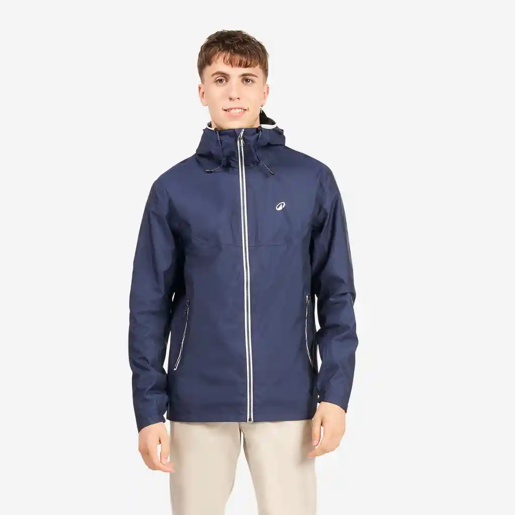 Chaqueta Impermeable y Rompevientos Para Hombre Tribord Sailing 100 Azul Oscuro