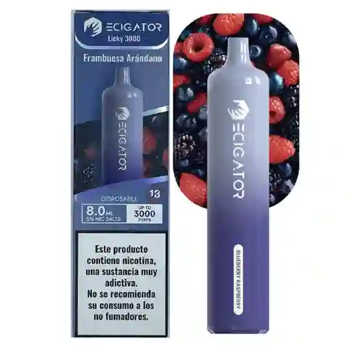 Ecigator Vapeador Frambuesa Arándano 3000 Puffs 5%