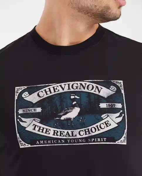 Camiseta Duck Graphic Negro Sombrio Ultraoscuro T L Chevignon