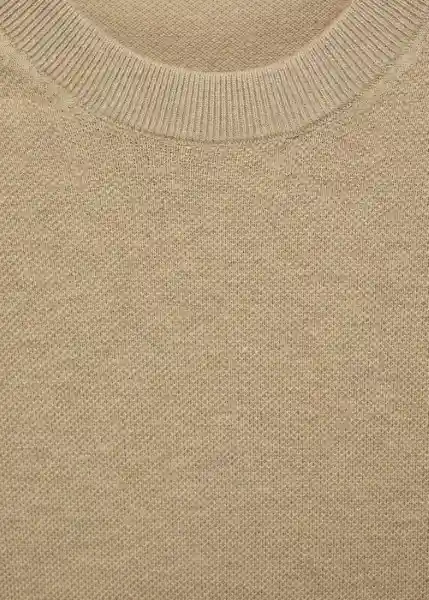 Camiseta Tricot Andrew Beige Talla L Hombre Mango