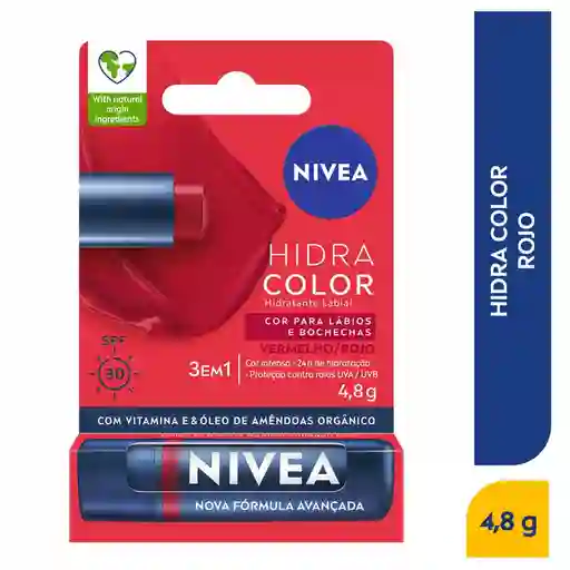 Hidratante Labial Nivea Hidra Color Rojo