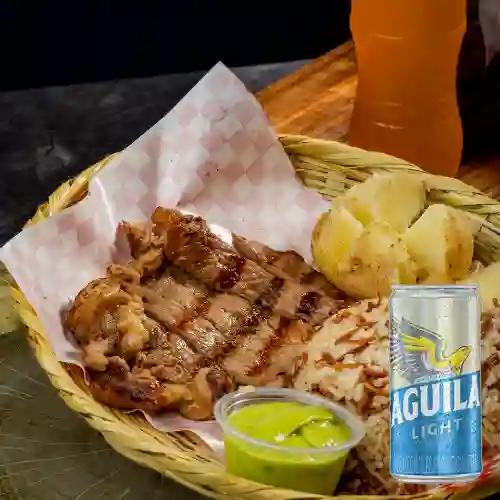 Combo Arroz Churrasco + Aguila Light 269 ml