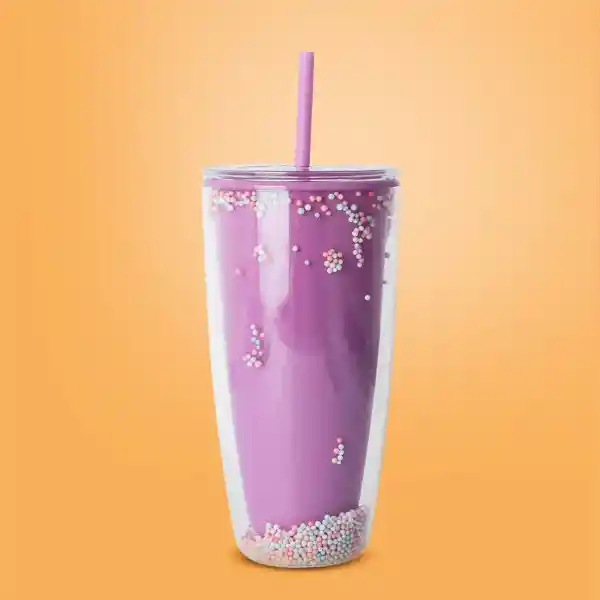 Vaso Plástico de Doble Pared Púrpura 730 mL Serie Miniso