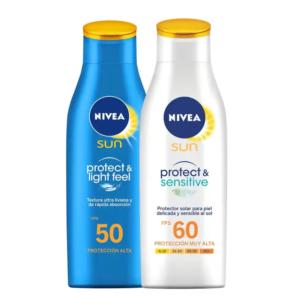 Nivea Bloqueador Protect Light Feel 50 + Protect Sensitive 60