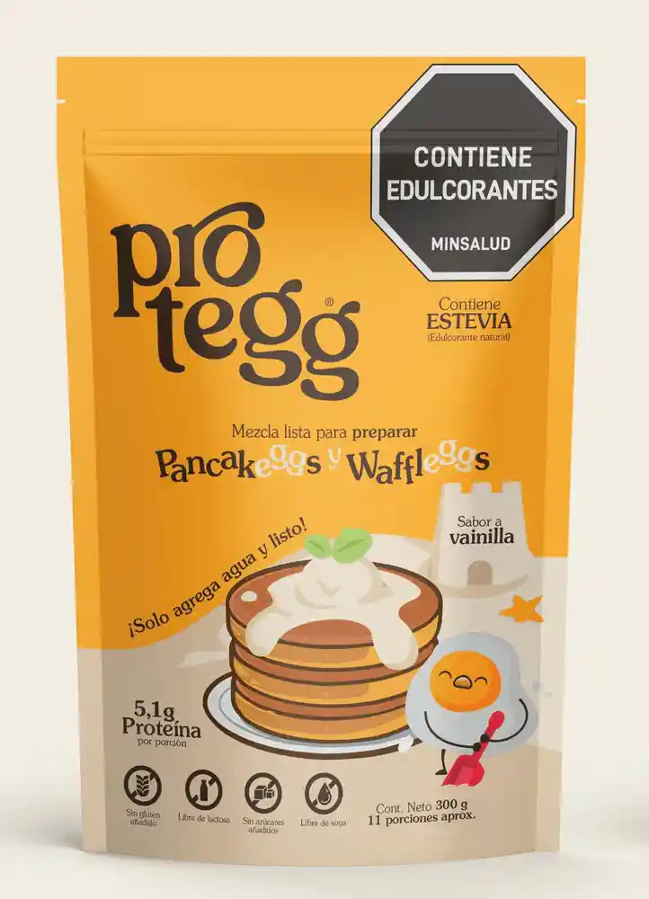 Protegg Mezcla Pancakes y Waffles Vainilla